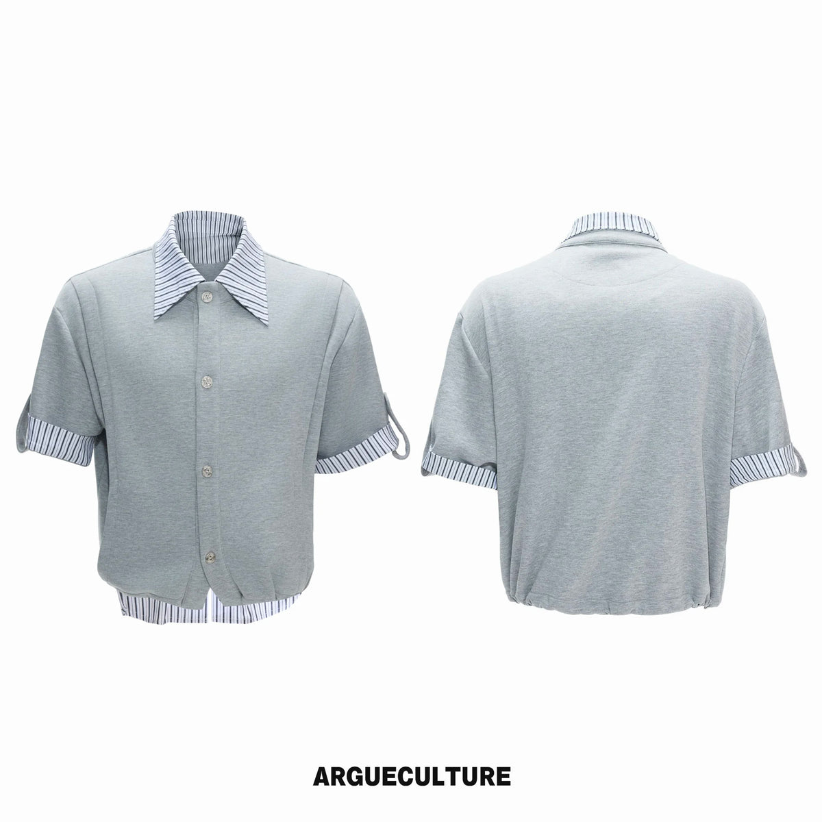 Argue Culture Layered Stripe Short-Sleeve Shirt Set - color view 7