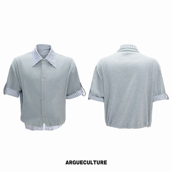 Argue Culture Layered Stripe Short-Sleeve Shirt Set - color view 7