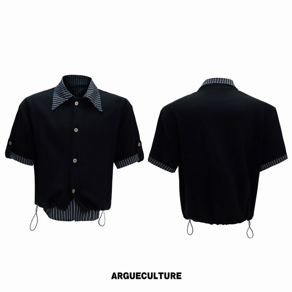 Argue Culture Layered Stripe Short-Sleeve Shirt Set - color view 9