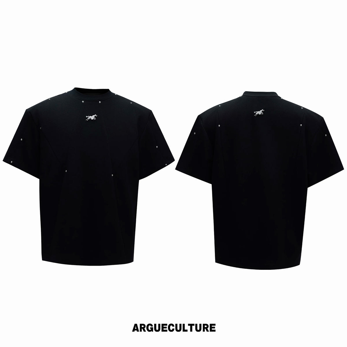 Argue Culture Studded Deconstructed Boxy T-Shirt - color view 7