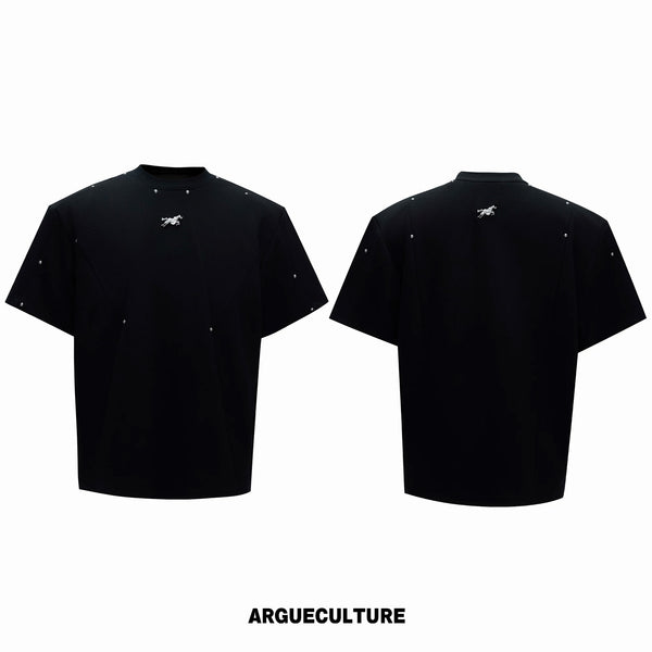Argue Culture Studded Deconstructed Boxy T-Shirt - color view 7