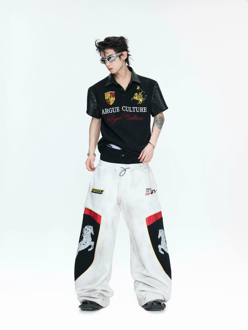Argue Culture Double-Waist Embroidered Baggy Sweatpants - gallery view 3