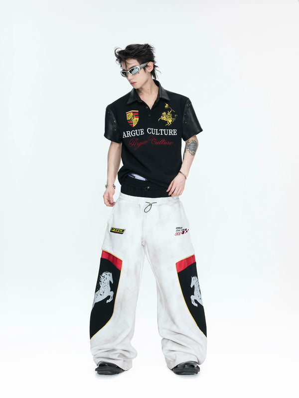 Argue Culture Double-Waist Embroidered Baggy Sweatpants - gallery view 3
