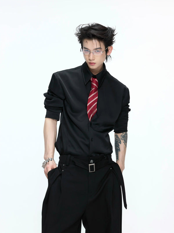 Argue Culture Satin-Finish Waist-Shaped Shirt - gallery view 4