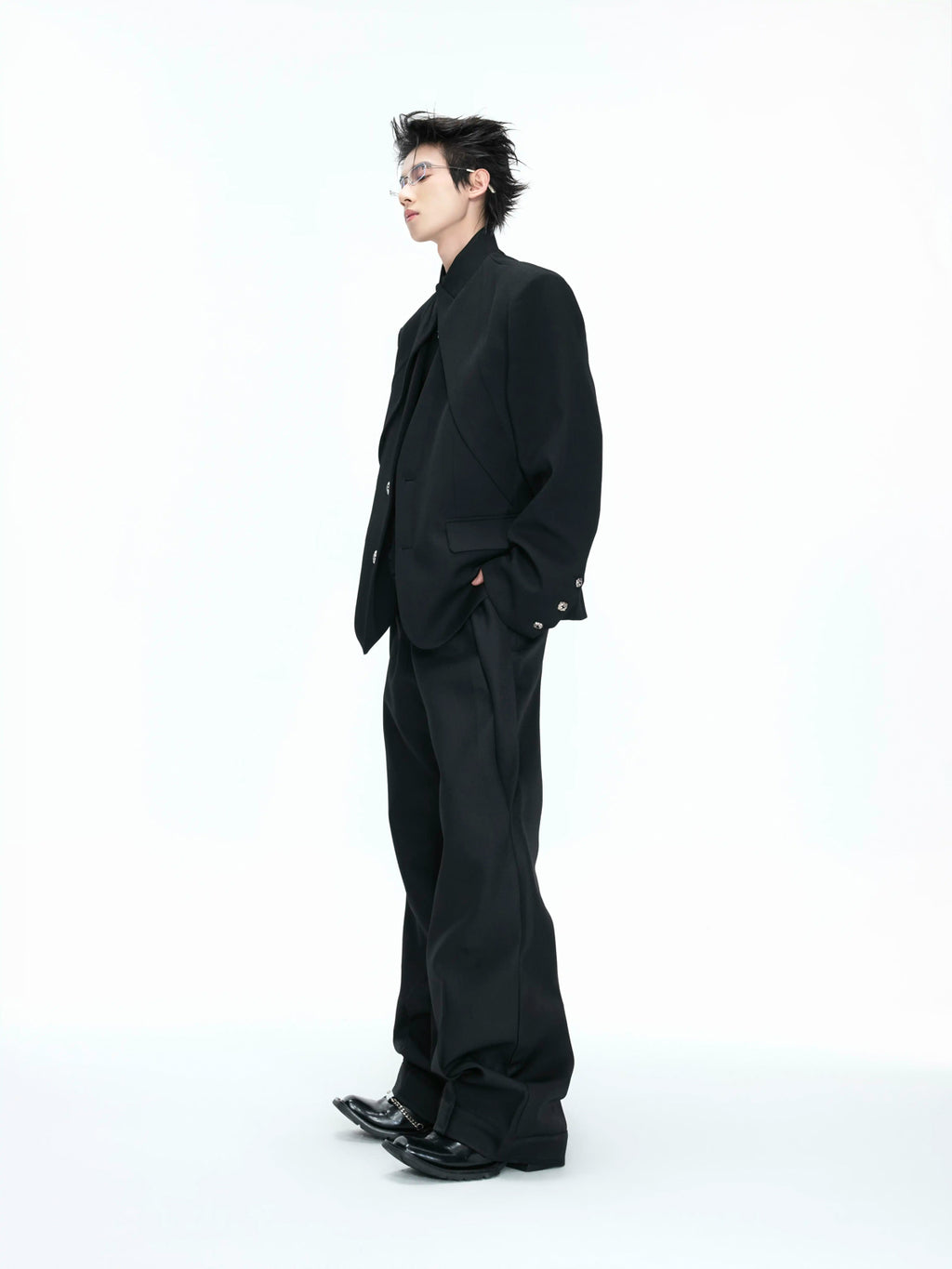 Argue Culture Layered V-Neck Waist-Shaped Blazer Set - gallery view 2