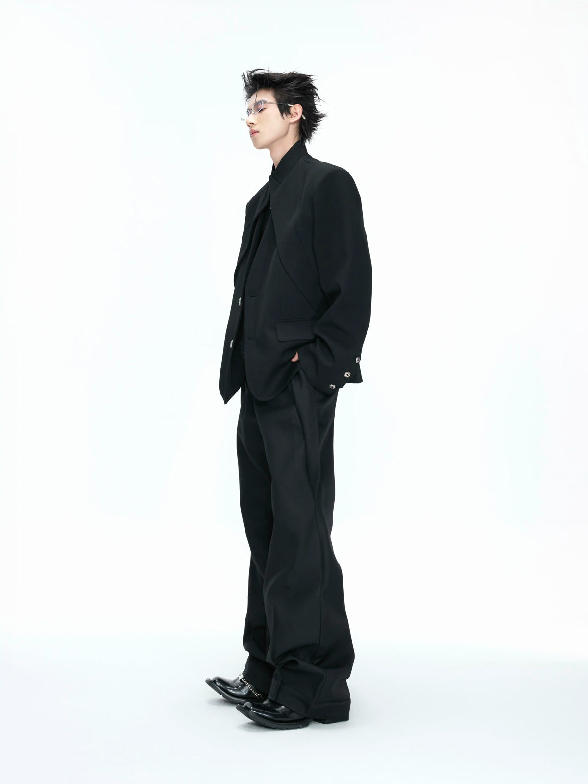 Argue Culture Layered V-Neck Waist-Shaped Blazer Set - gallery view 2