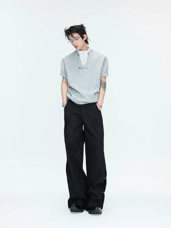 Argue Culture Layered Contrast-Collar Boxy T-Shirt - gallery view 3