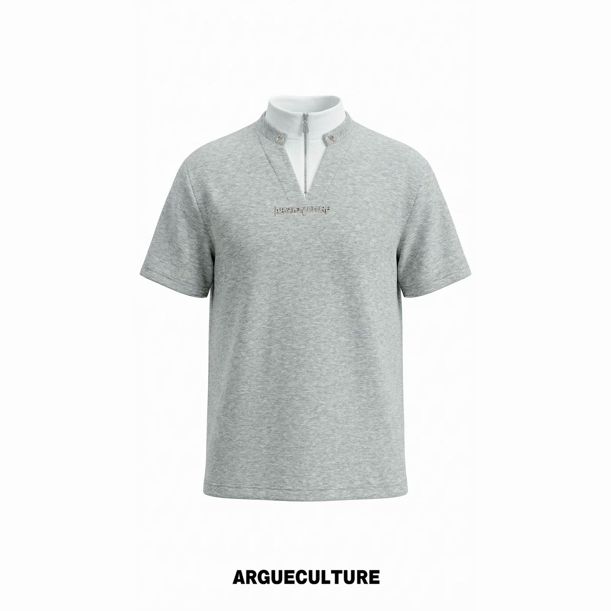 Argue Culture Layered Contrast-Collar Boxy T-Shirt - color view 8