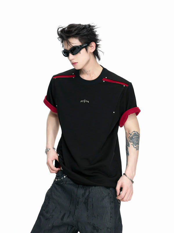 Argue Culture Contrast-Panel Structured-Sleeve T-Shirt - gallery view 2