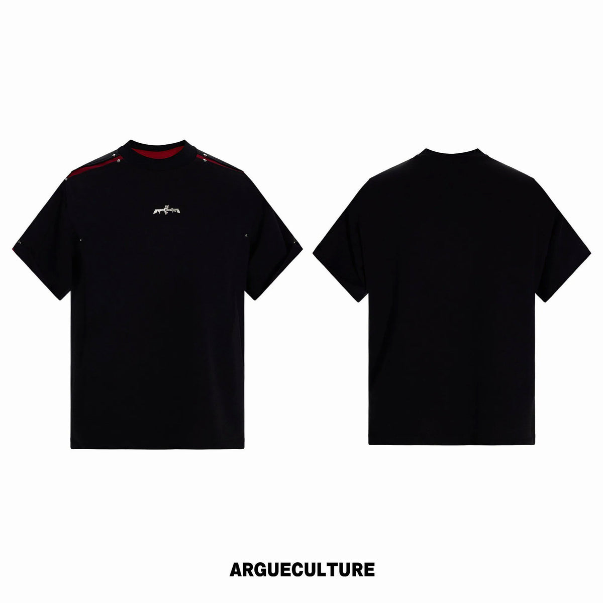 Argue Culture Contrast-Panel Structured-Sleeve T-Shirt - color view 7