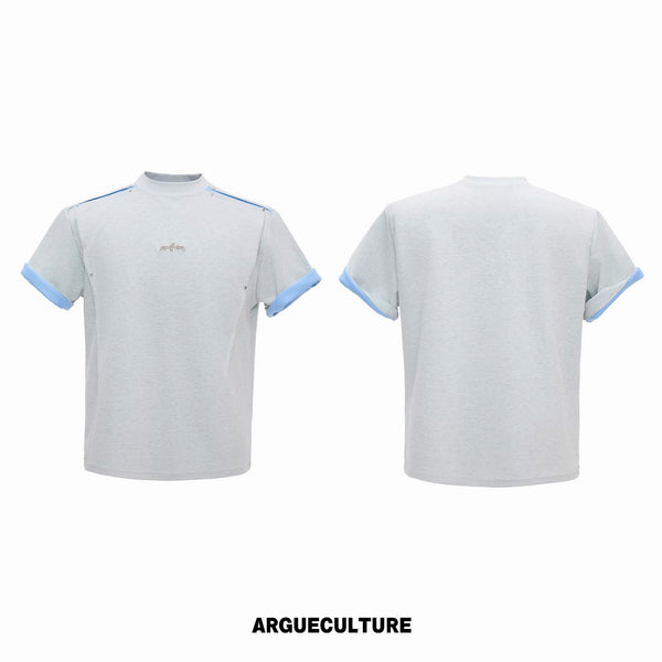 Argue Culture Contrast-Panel Structured-Sleeve T-Shirt - color view 8
