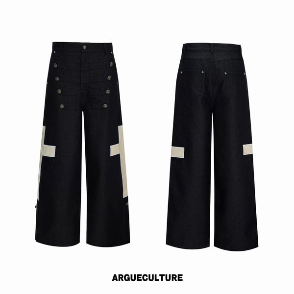Argue Culture Double-Breasted Contrast-Collar Polo Set - color view 8