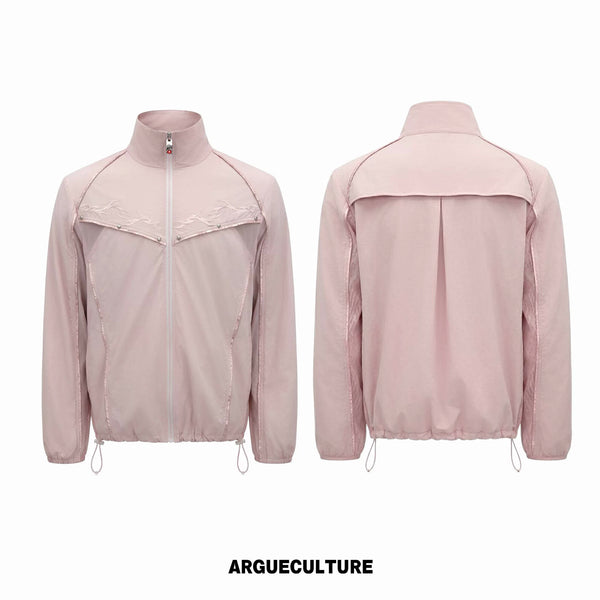 Argue Culture Embroidered Stand-Collar Lightweight Jacket - color view 5