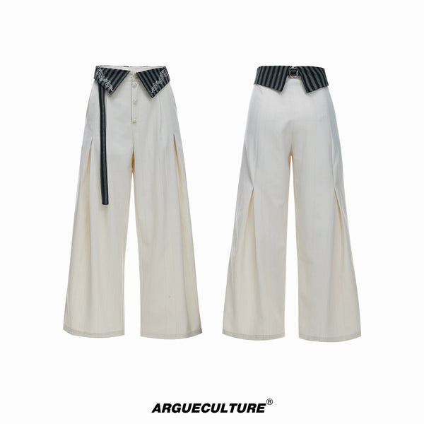 Argue Culture Embroidered Asymmetric Stripe Shirt Set - color view 10