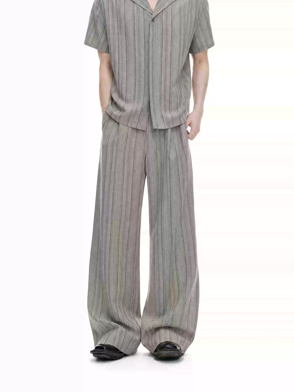 Argue Culture Cuban-Collar Stripe Shirt and Pants Set - gallery view 4