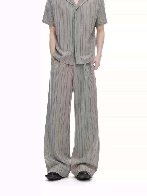 Argue Culture Cuban-Collar Stripe Shirt and Pants Set - gallery view 4