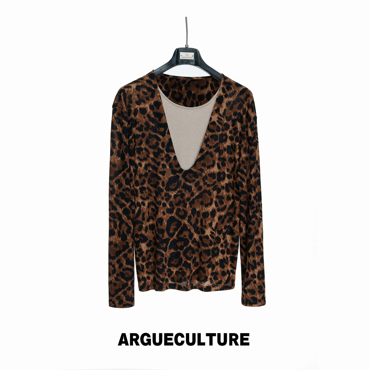 Argue Culture Layered Deep-V Leopard Long-Sleeve Top - gallery view 1