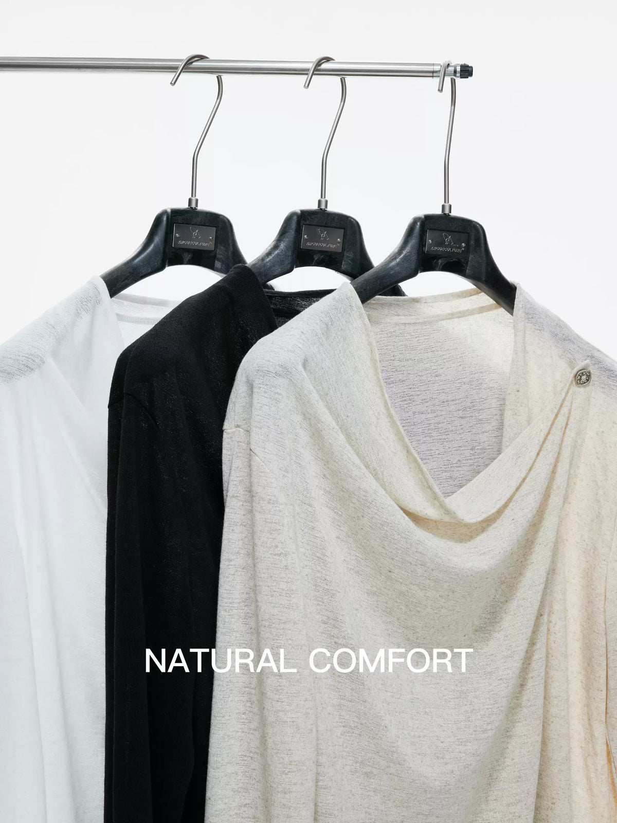 Argue Culture Asymmetric-Button Textured Long-Sleeve Top - gallery view 3