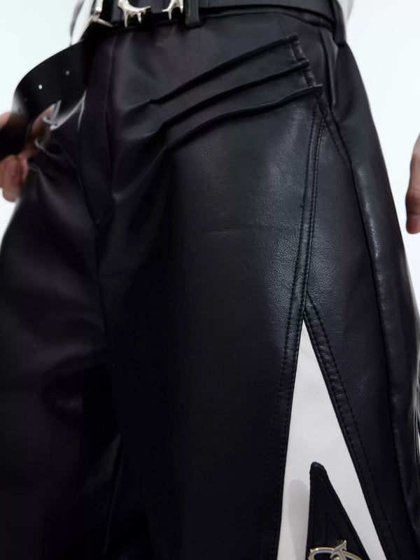 Argue Culture Metal-Button Panelled Wide-Leg Pants - gallery view 6
