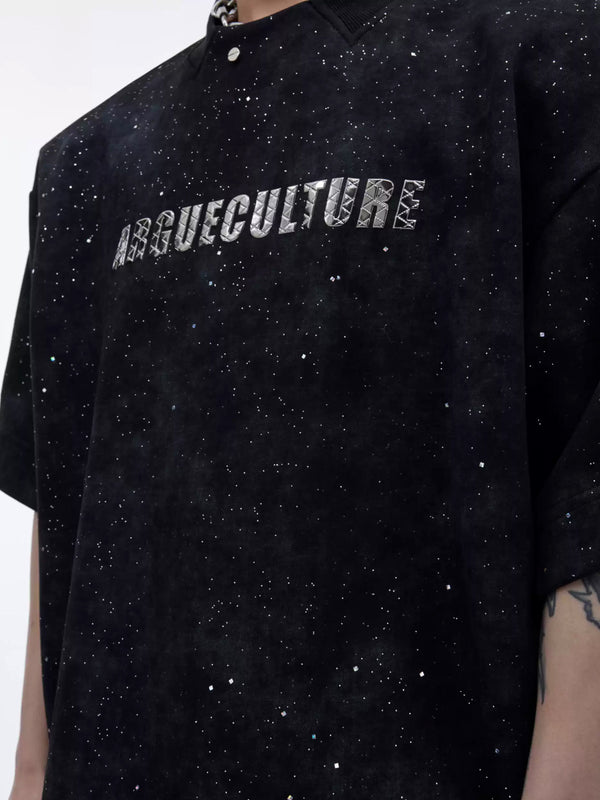 Argue Culture Shimmer Graphic Padded-Shoulder T-Shirt - gallery view 3