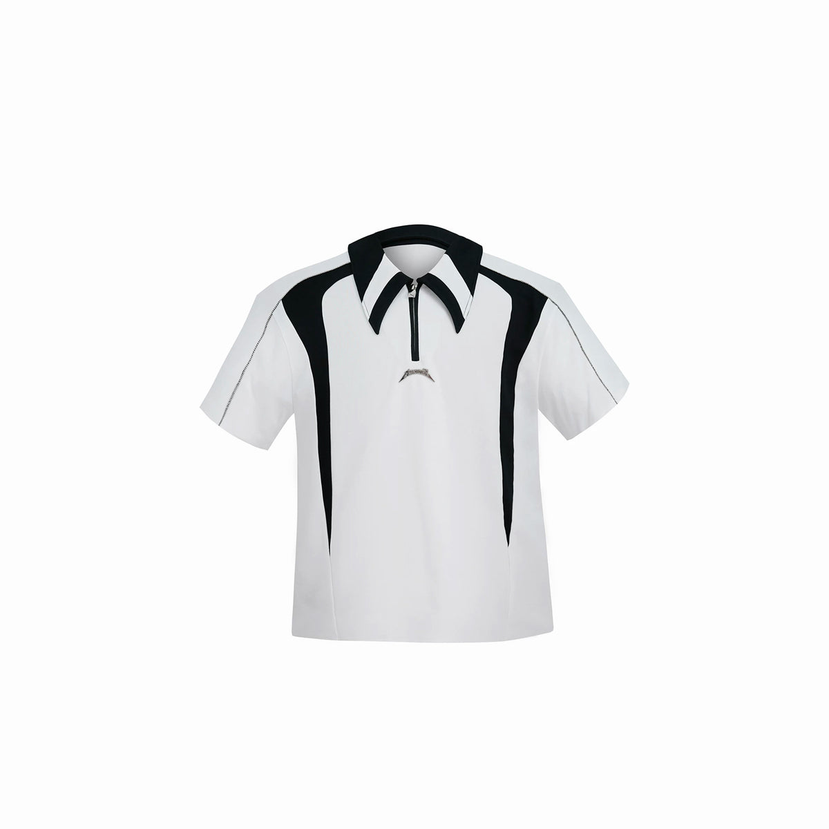 Argue Culture Contrast-Panel Padded-Shoulder Polo Shirt - color view 8
