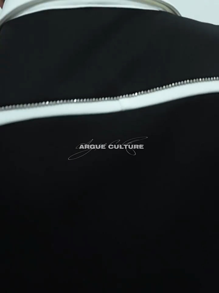 Argue Culture Contrast-Panel Padded-Shoulder Polo Shirt - product detail view 1