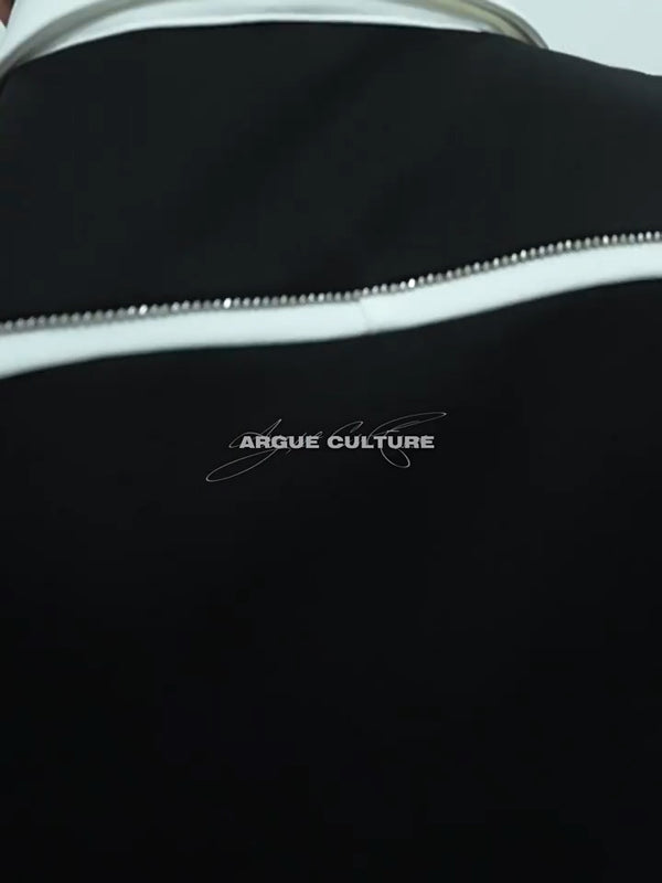 Argue Culture Contrast-Panel Padded-Shoulder Polo Shirt - product detail view 1