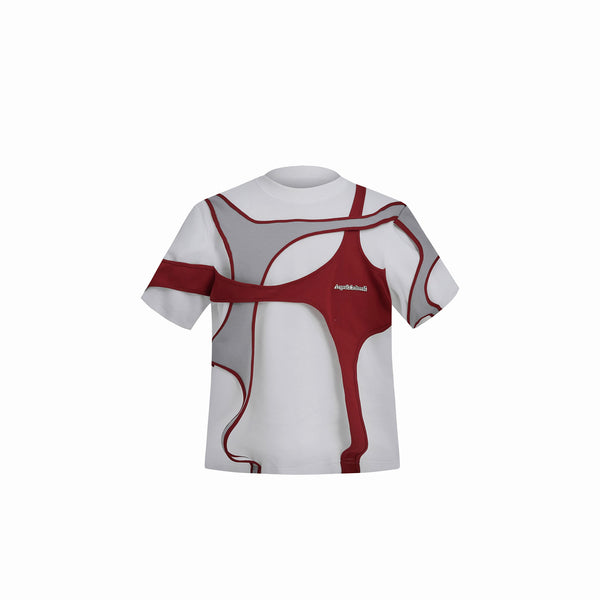 Argue Culture Layered Tie-Detail Padded-Shoulder T-Shirt - color view 7