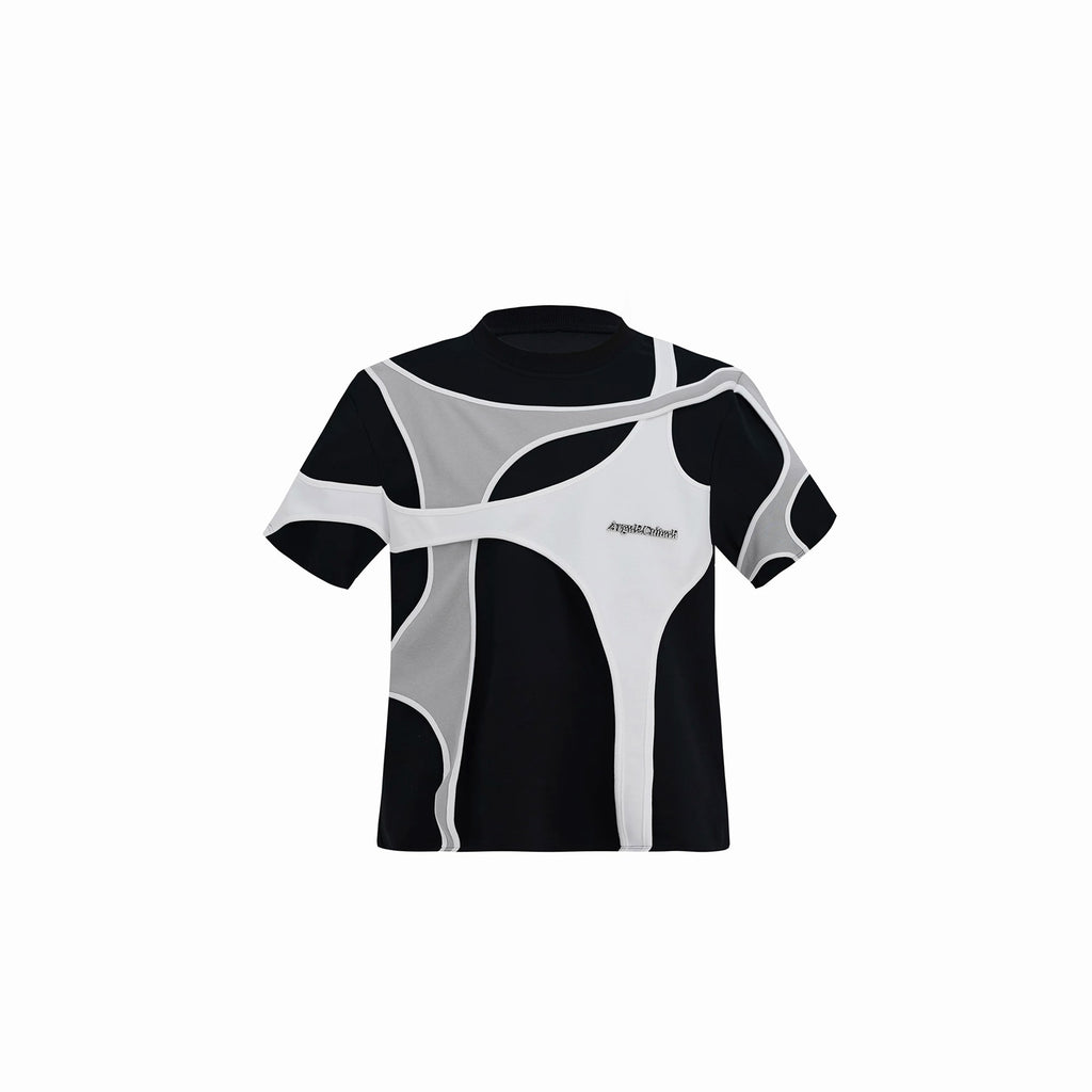 Argue Culture Layered Tie-Detail Padded-Shoulder T-Shirt - color view 8