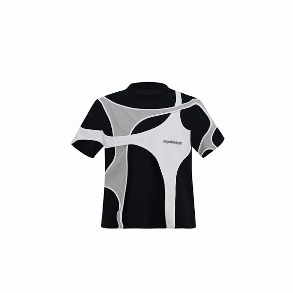 Argue Culture Layered Tie-Detail Padded-Shoulder T-Shirt - color view 8