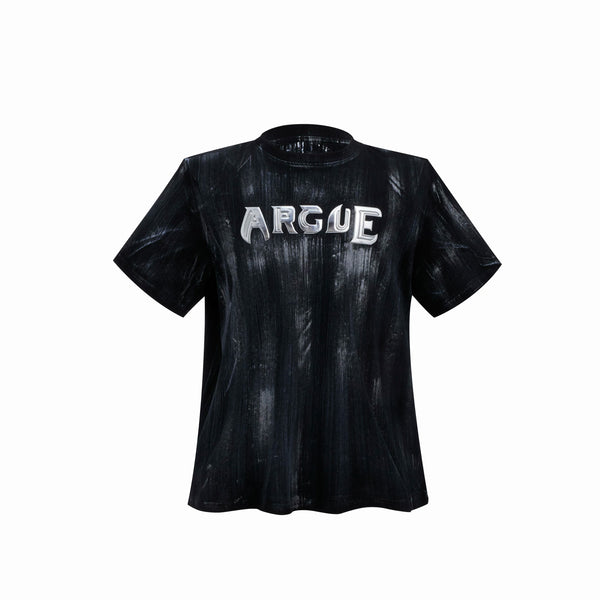 Argue Culture Silver-Finish Logo Padded-Shoulder T-Shirt - color view 7
