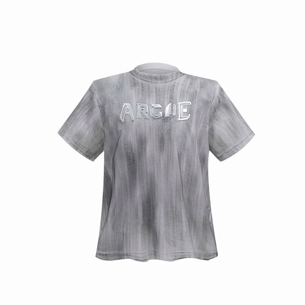 Argue Culture Silver-Finish Logo Padded-Shoulder T-Shirt - color view 8
