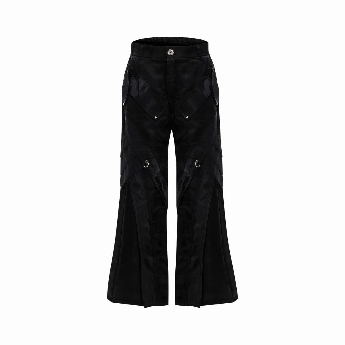 Argue Culture Liquid-Finish Buckled Flared Pants - gallery view 2