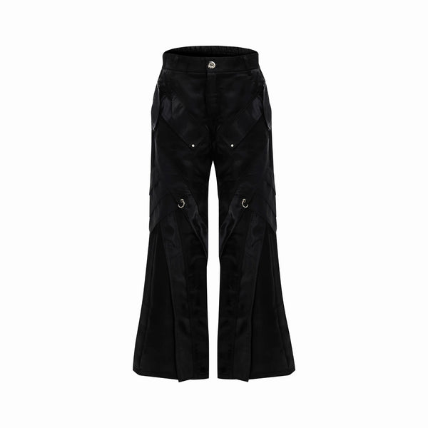 Argue Culture Liquid-Finish Buckled Flared Pants - gallery view 2