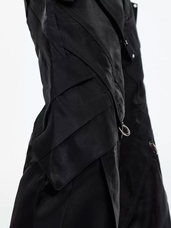 Argue Culture Liquid-Finish Buckled Flared Pants - gallery view 5
