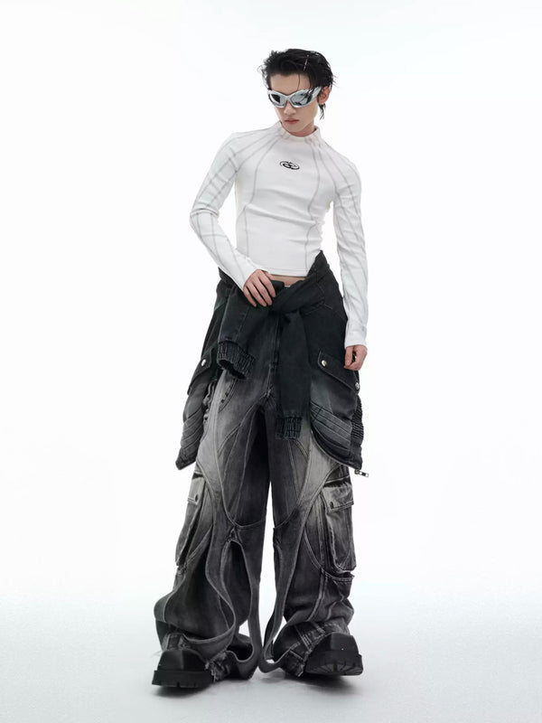 Argue Culture Contrast-Stitch Metal-Detail Mock-Neck Top - gallery view 5