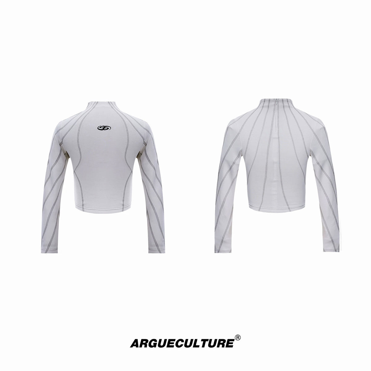 Argue Culture Contrast-Stitch Metal-Detail Mock-Neck Top - color view 9