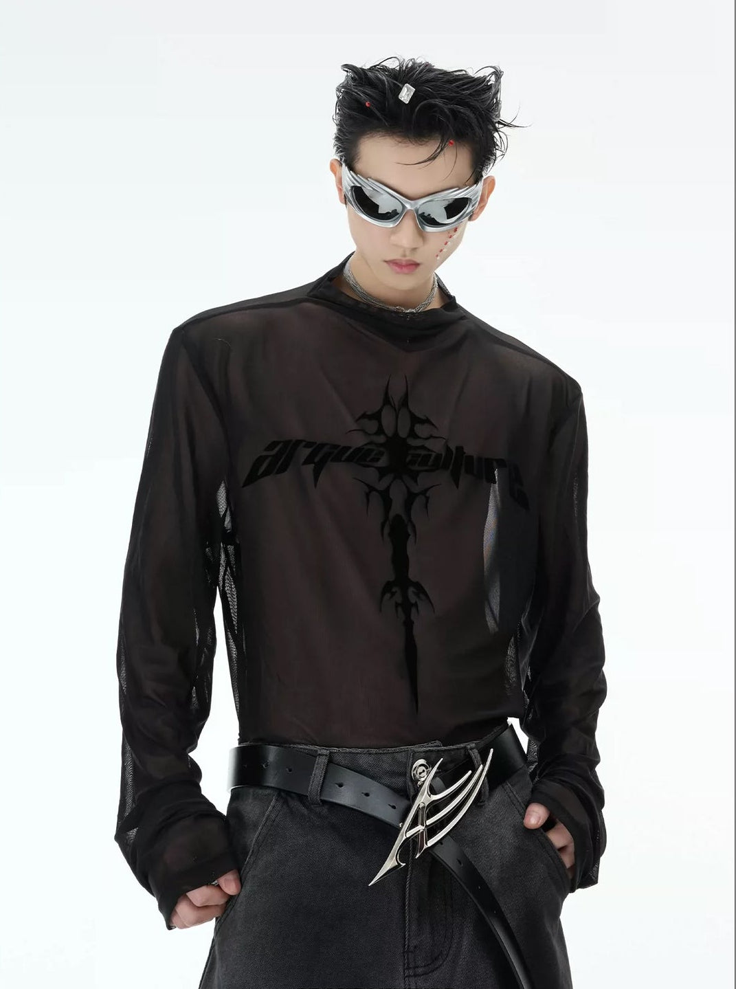 Sheer Logo Long-Sleeve Top 서브 이미지