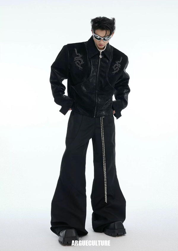 Argue Culture Studded Snake-Embroidered Jacket - product detail view 18