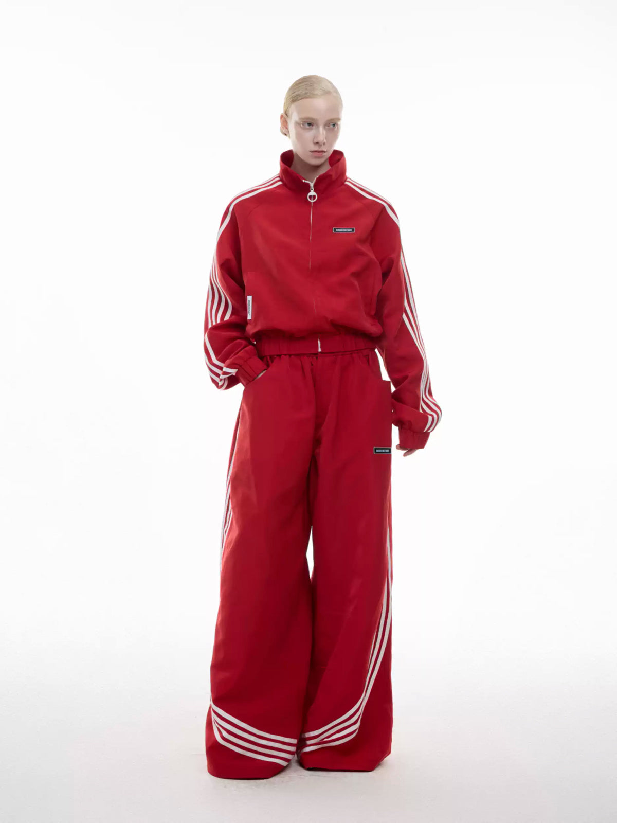 Four-Stripe Cropped Track Jacket 서브 이미지