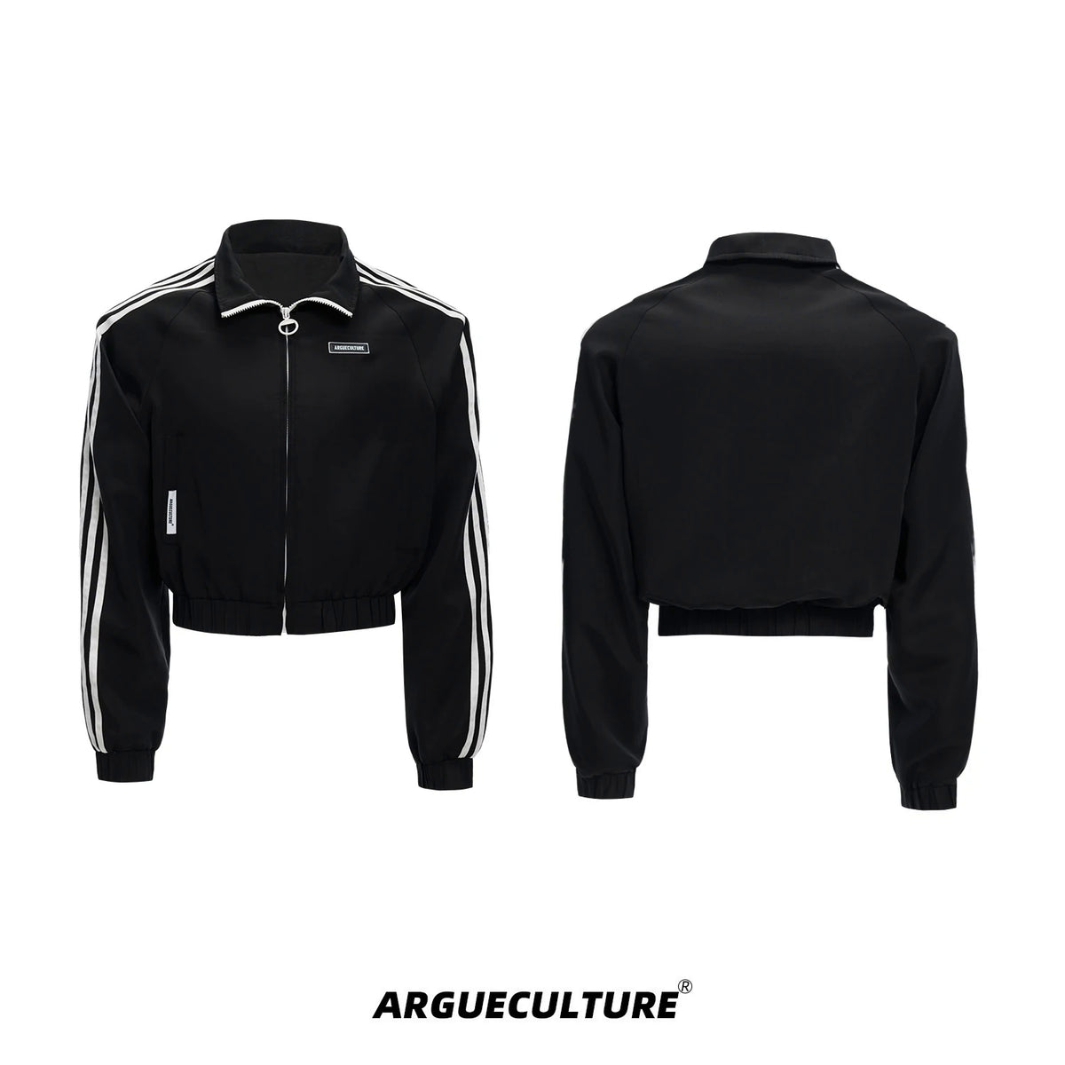 Argue Culture Four-Stripe Cropped Track Jacket - color view 7