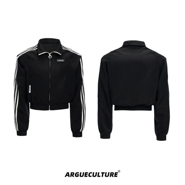 Argue Culture Four-Stripe Cropped Track Jacket - color view 7