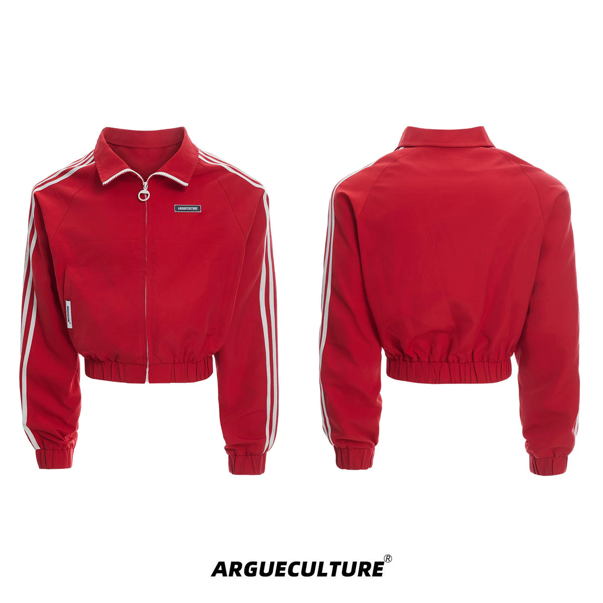 Argue Culture Four-Stripe Cropped Track Jacket - color view 9