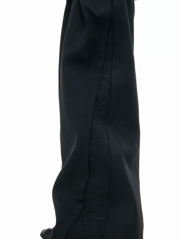 Argue Culture Embroidered Wide-Leg Tailored Pants - gallery view 4