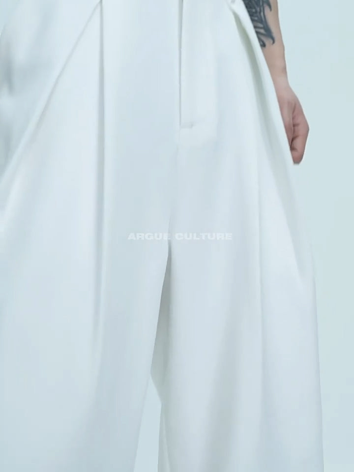 Argue Culture Embroidered Wide-Leg Tailored Pants - product detail view 1