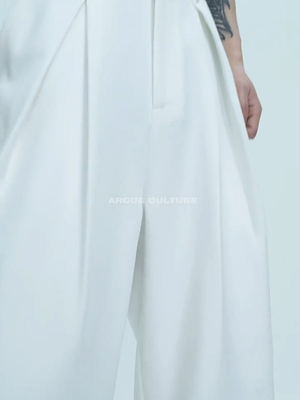 Argue Culture Embroidered Wide-Leg Tailored Pants - product detail view 1