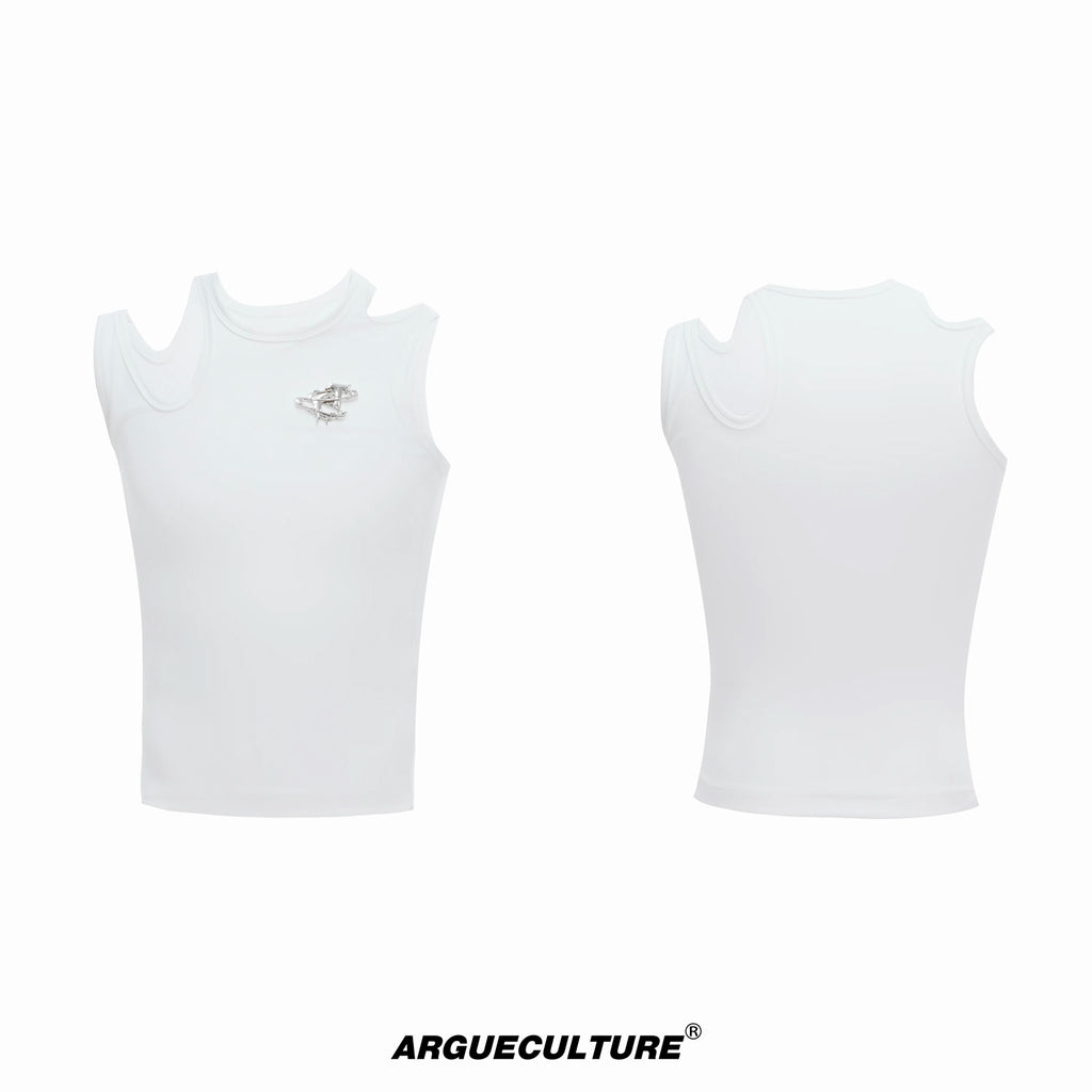 Argue Culture Cutout Metal-Detail Fitted Tank Top - color view 7