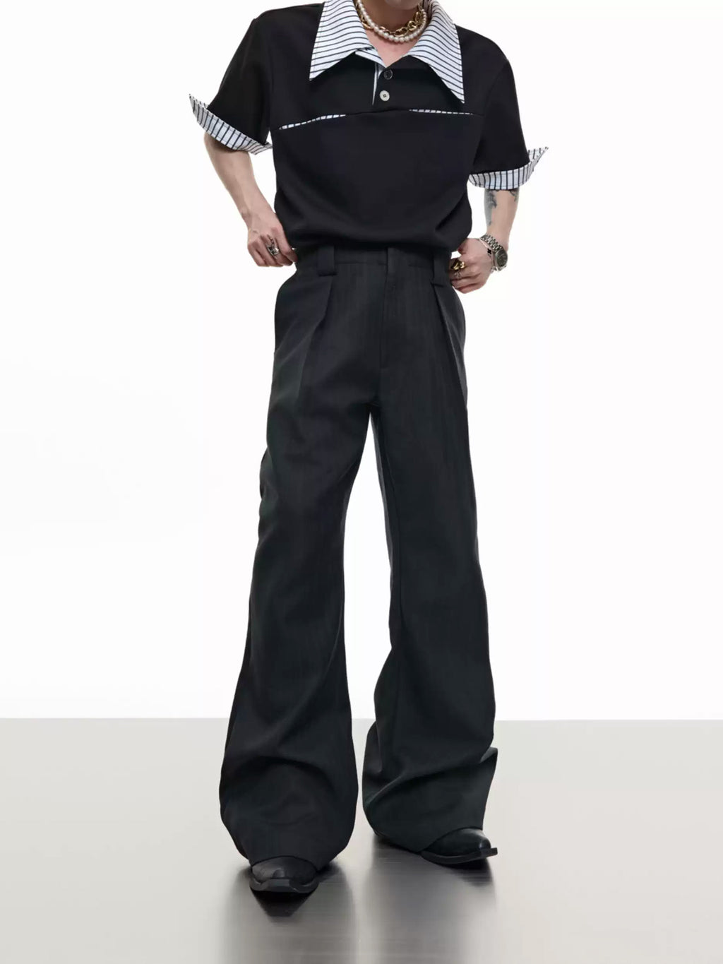 Argue Culture Embroidered Micro-Flare Tailored Pants - gallery view 2