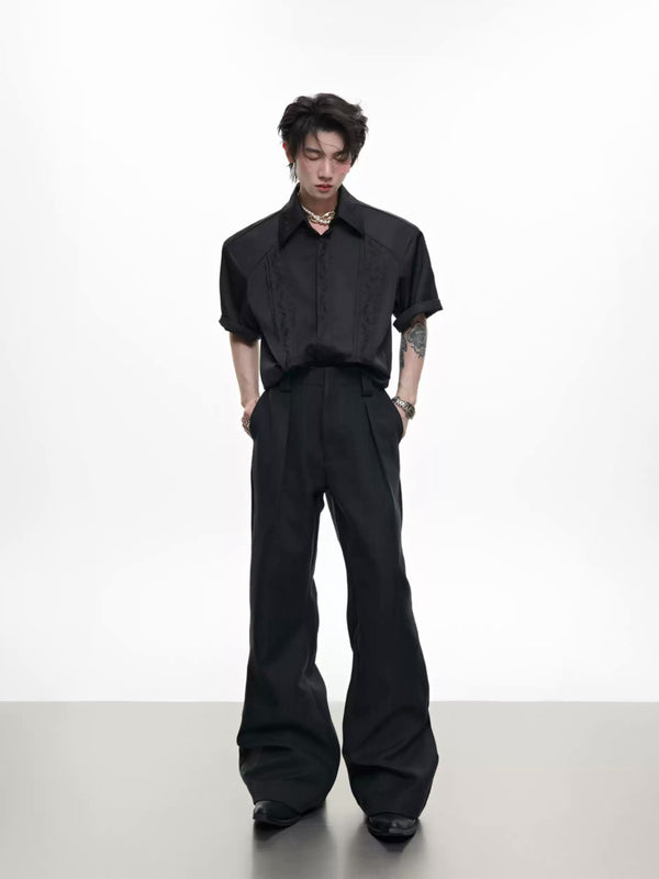 Argue Culture Embroidered Micro-Flare Tailored Pants - gallery view 4