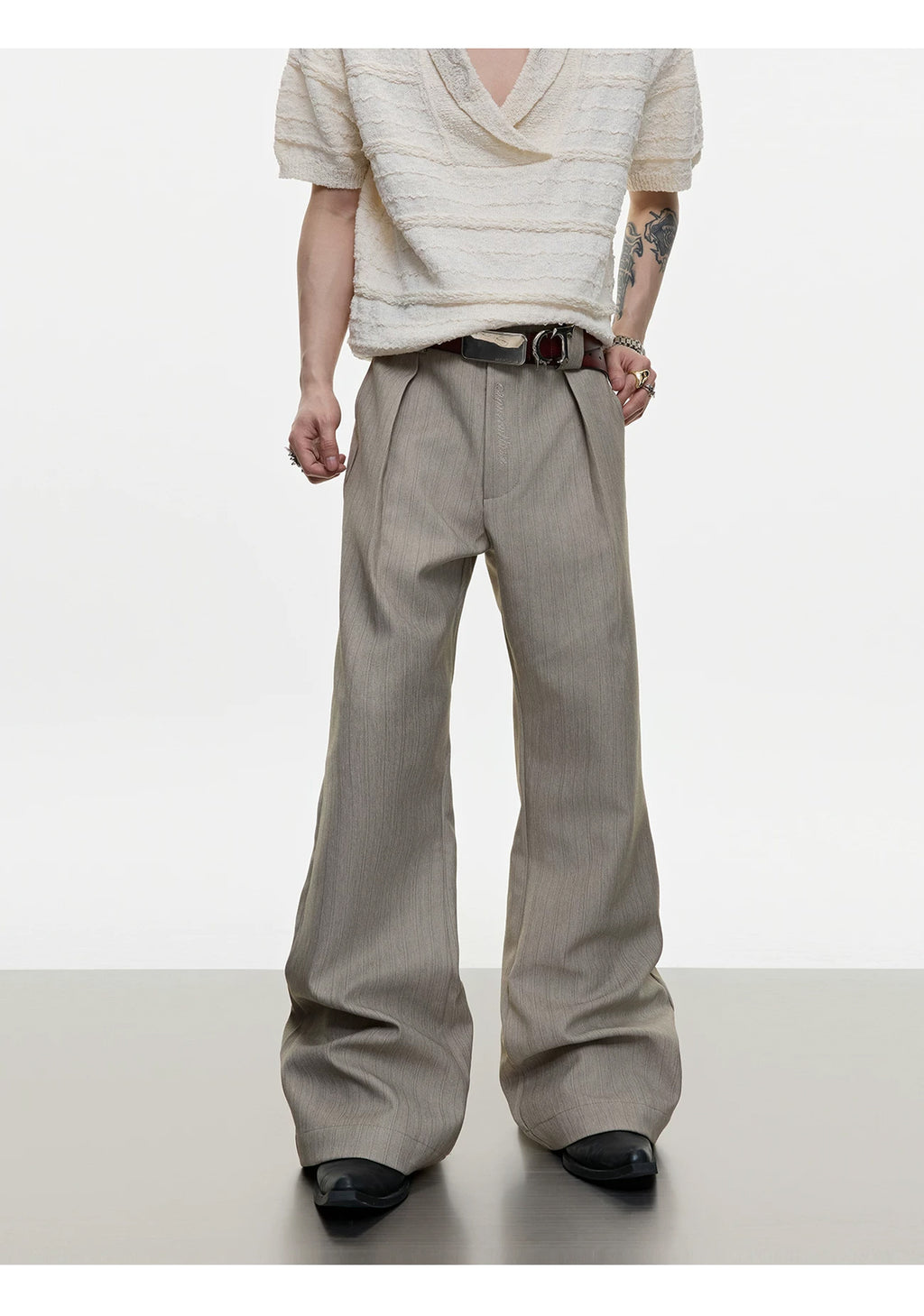 Argue Culture Embroidered Micro-Flare Tailored Pants - product detail view 11